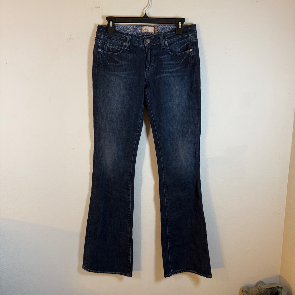 Paige Laurel Canyon Low Rise Bootcut Jeans Dark Wash 28 National Jean Company
